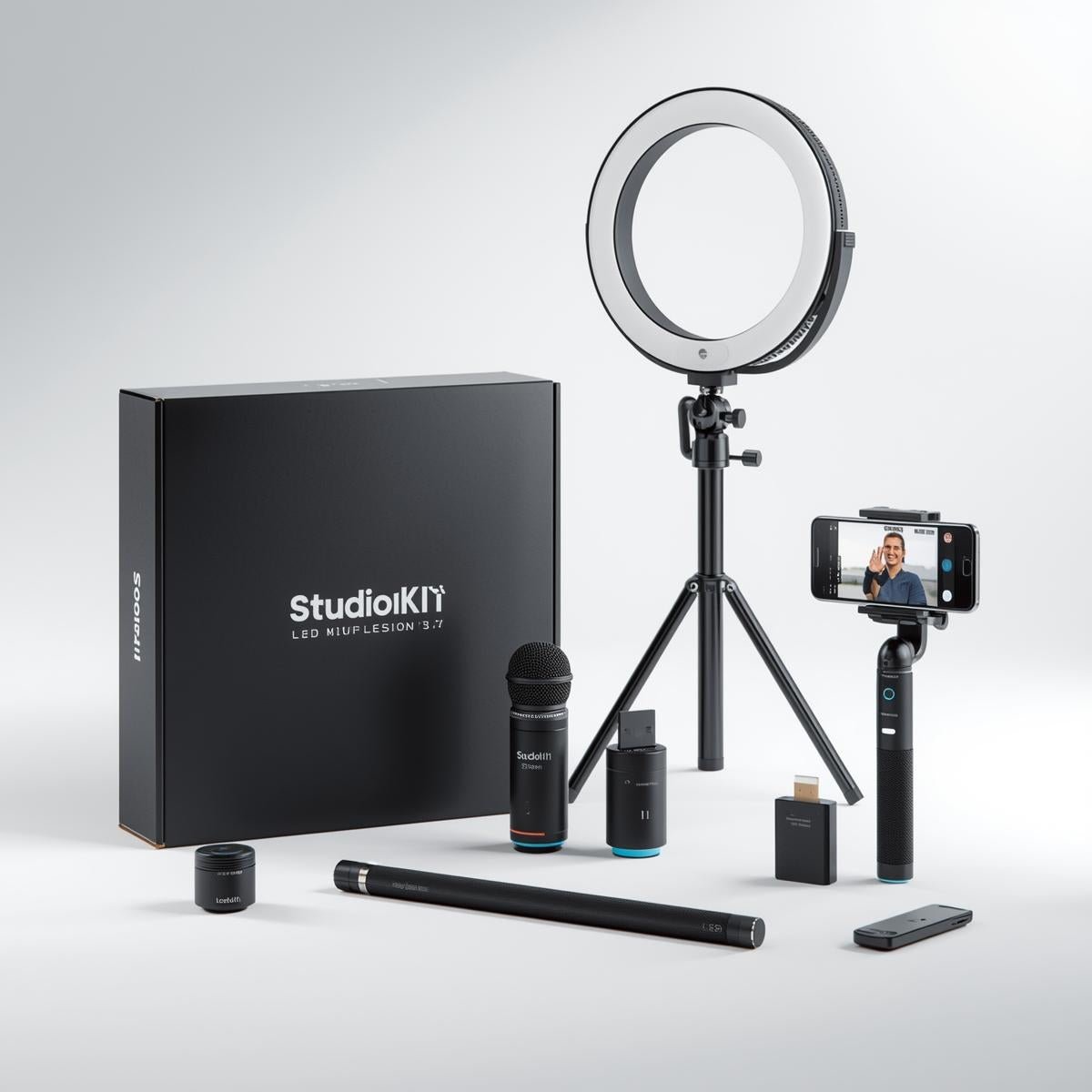 Anneau Lumineux LED avec Trépied pour Éclairage de Setup Vidéo TikTok et YouTube