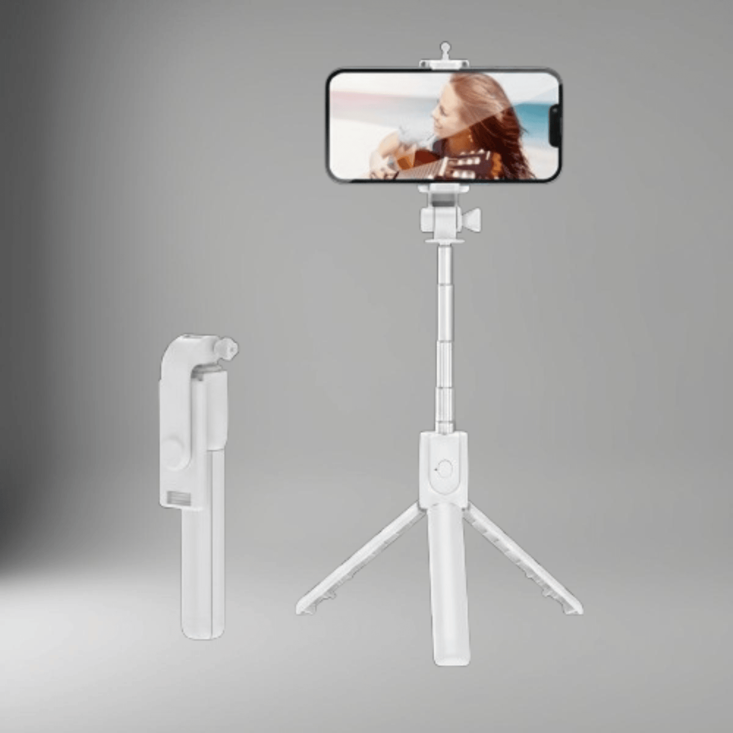 Trépied extensible StudioKIT et sa télécommande Bluetooth amovible pour téléphone